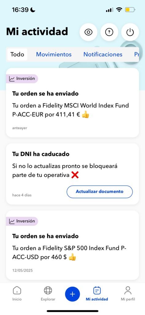 MyInvestor Notificaciones